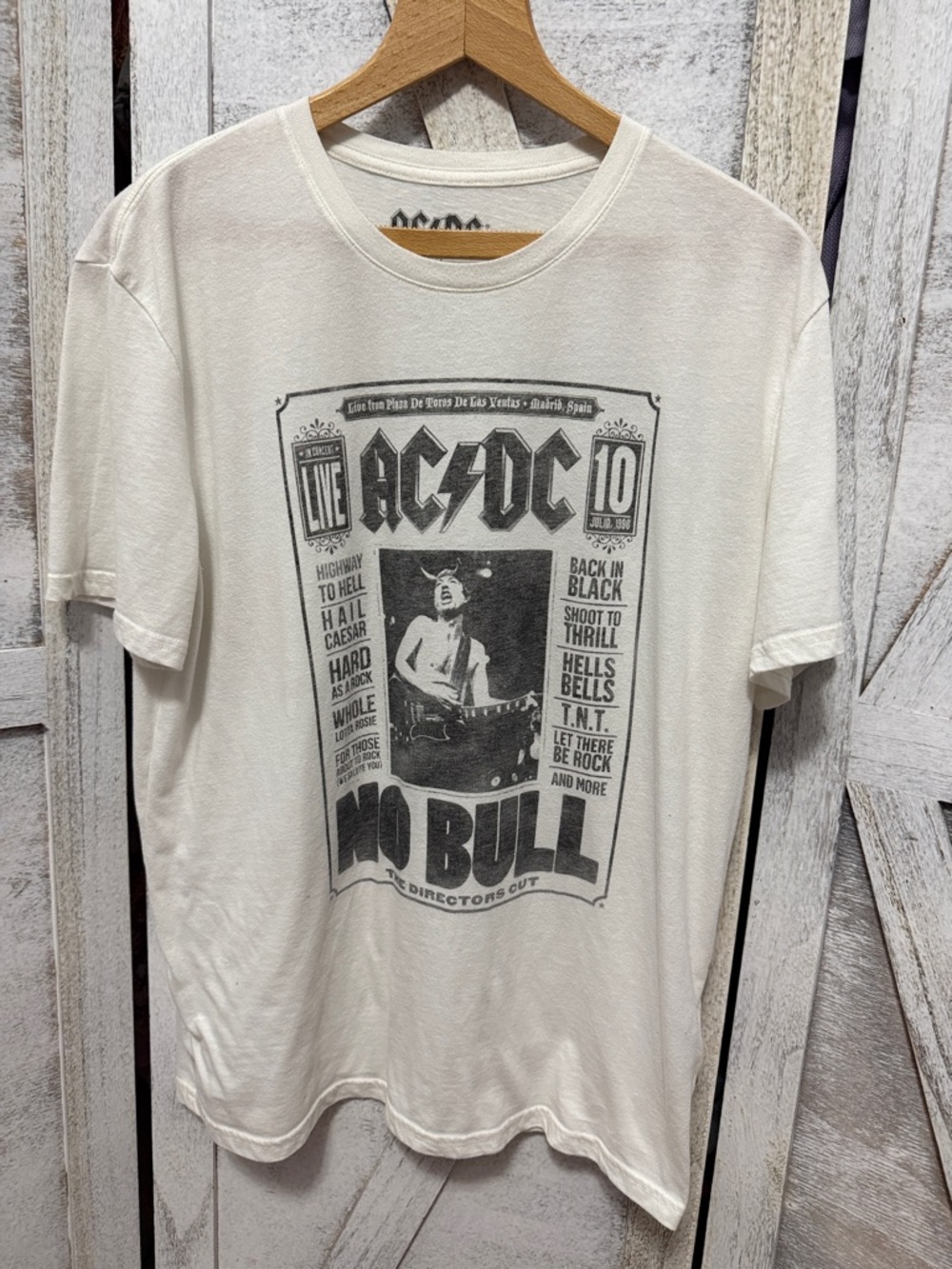 Lucky Brand Cream Graphic AC/DC 'No Bull' Poster Tee